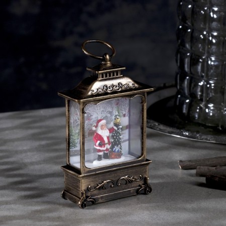 LED figure "Santa Claus and Christmas tree" 7.6 × 13.5 × 3.2 cm, plastic, batteries AG13x3, glow warm white-1