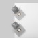 Acryl Earrings "Quadro", gray color in gold