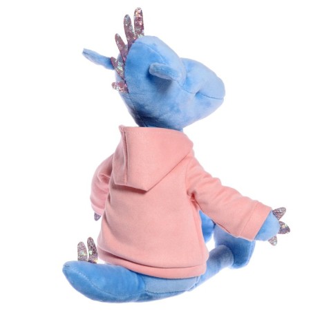 Soft toy "Dragon Daisy in a sweatshirt", 25 cm, blue color-2