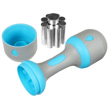 Dumbbell plastic onlytop, 2 pcs., 5 kg, gray/blue color-2