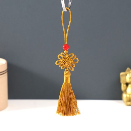 Suspension textiles, plastic "Knot of happiness and infinity" gold 8.5 cm