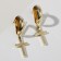 Earrings Metal "Crosses" Volumetric Line, Color Gold