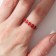 Ring "Heart" long feelings, dimensionless, red color in silver