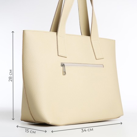 Female bag Textura, chover, large size, beige color-1