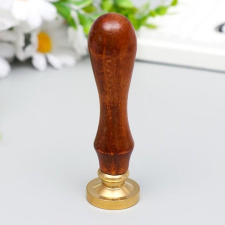 Printing for wax with a wooden handle "Wedding Rings" 9x2.5x2.5 cm-2