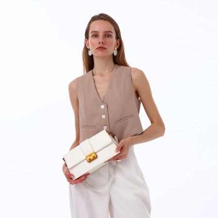 Female bag Textura, average size, milk color-10