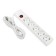 Luazon Lighting network filter, 5 outlets, 5 m, 2200 W, 3x0.75 mm2, 10 A, 220 V, with a fuse, white