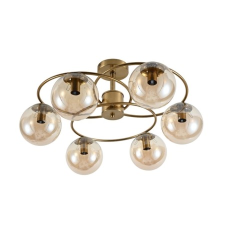 Lamp Ceiling Economy light 13107/6cop TeA, 6x60W, E27, 32x64x64 cm, bronze color