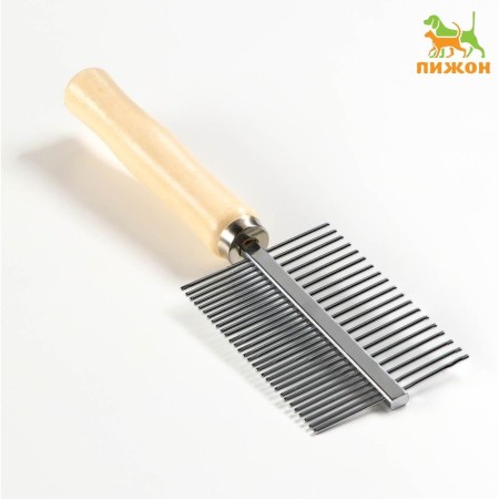 Wood comb double -sided with a wooden handle, 17 x 5.5 cm