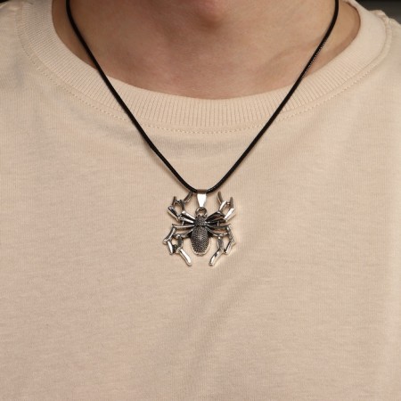 Pupportion Piece "Spider", color black silver on a black lace, 40 cm-3