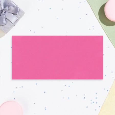 Money envelope "On Birthday!" pink, soft-tach, embossing, 19 x 9 cm-2