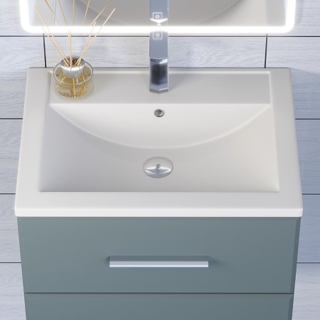 Sink uperwood Foster Quartz, quartz, 60 cm, white matte, jasmine-1