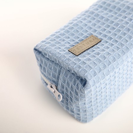 Textura zipper cosmetic bag, blue color-6