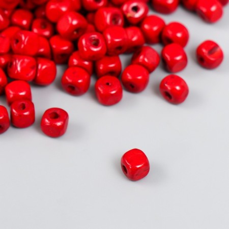 Beads for creativity tree "Cube" D-0.5 cm, set of 20 g red-1