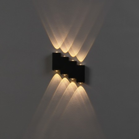 Facade lamp "Ray", FSD-012, 8 W, 3000K, 4 rays, IP65, 220 V, metal, black-3