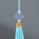 Textile suspension, plastic "Knot of happiness and infinity" Indigo 0.7x1x9.5 cm