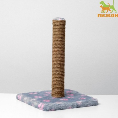 Claw "Joy" on a stand, 30 x 30 x 40 cm, jute, gray with pink paws