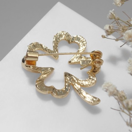 Brooch "Clover" contour, color gold-1