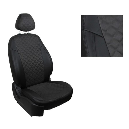 Auto-Cherkhli for Hyundai Solaris II SD, (40/60), 2017-n, rhombus, Alcantara, set