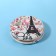 Folding mirror “Paris”, D = 7.5 cm, with an increase, artificial leather, white color