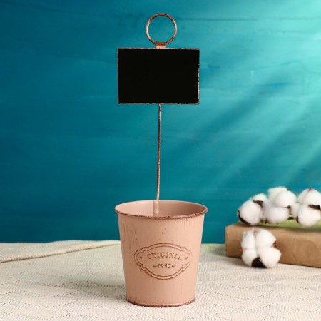Kashpo "Bucket Björn" with a sign for records, coffee, 10x8x10cm-1