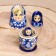 Matryoshka "Marina", blue-white dress, 3 puppet. 9-11 cm