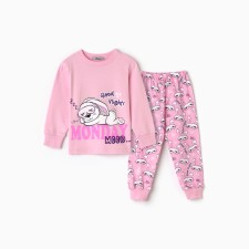 Pajamas for a girl (T -shirt/pants), pink color, height 134 cm