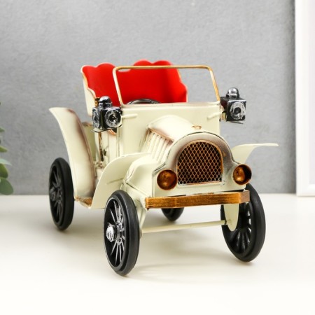 Metal souvenir "Retro. White car" 25.5x12.6x16 cm-4