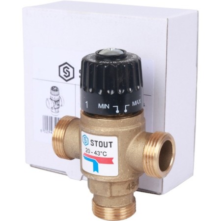 Mixing valve Stout SVM-0120-164320, 3/4 ", external thread, 20-43 ° C, KV 1.6-4