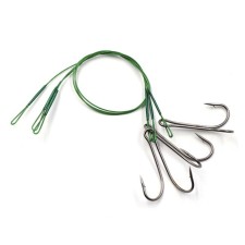 The leash of the steel namazu Leader 1x7 Coated Green, D = 0.33 mm, l = 20 cm, with double hook