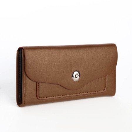 Women's wallet on a magnet, brown color
