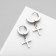 Ring earrings “crosses” mini, d = 1.3 cm, silver color