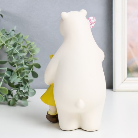 Souvenir Polystone "Bear hugs the baby, with a lollipop" 10.5x11x21 cm-2