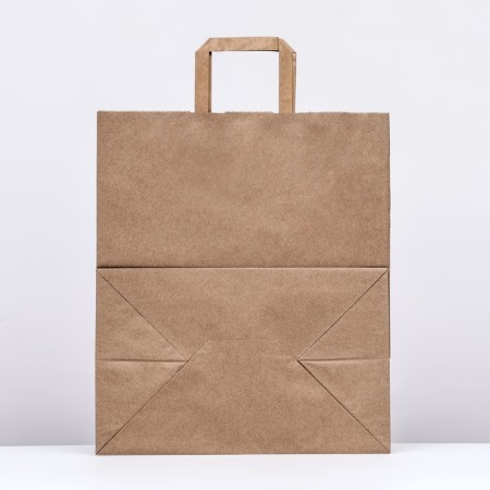 Paper package, flat handle Kraft 32 x 20 x 37 cm, 90 g/m²-1