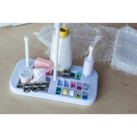 Organizer-book for threads, on a stand, 20.7 × 10.8 × 36.5 cm, blue/white color-5