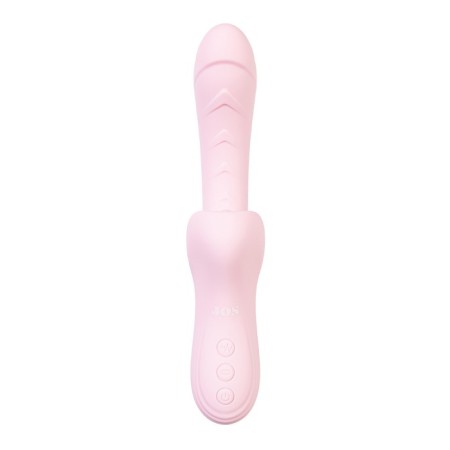 Vibro -roller with a caressing tongue Jos Orali, 22 cm, silicone, pink color-5