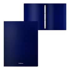 Folder on 4 rings A4, 24 mm, 550 μm, Erichkrause Diamond Total Blue, embossing, blue