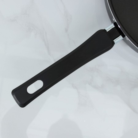 Silenik Promo, 2.8 l, d = 24 cm, glass cover, plastic handle, anti -stick coating, black color-3