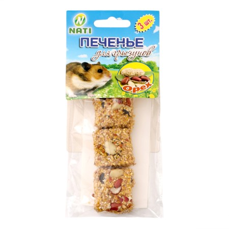 Cookies "Diamond NATI" for rodents, walnut, 3 pcs, 70 g