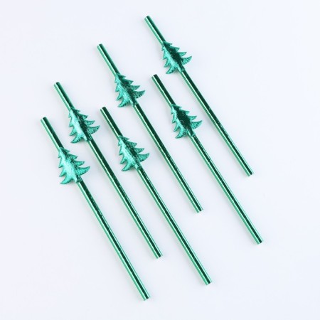 Pipe for cocktail "Christmas trees", in a set 6 pieces-1