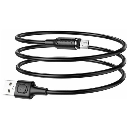 Cable Borofone BX41, microUSB - USB, magnetic, 2.4 A, 1 m, PVC braid, black-2