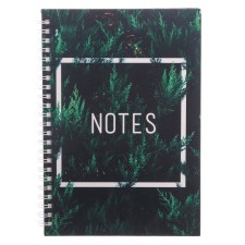 Note book A5 80 sheets in a cage on a crest, Emerald Green, solid cover, Soft-Tach lamination, title sheet, block 70