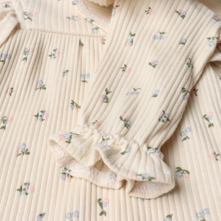 Dress with DL. Sleeve crumb I Wildflowers, height 80-86 cm, beige-7