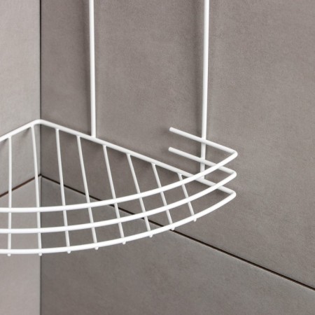 The bathroom shelf is angular 2-tier, 19 × 30 cm, white color-2