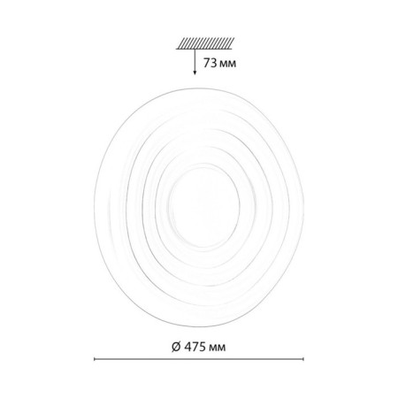 The lamp is wall-flowing Sonex. FASS, 70W, LED, 73x475x475 mm, white color-1
