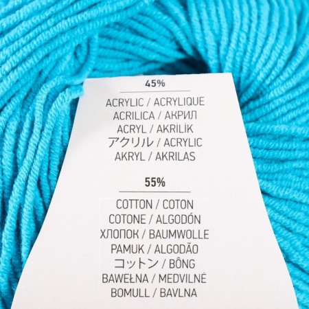 Jeans yarn 55% cotton, 45% acrylic 160m/50g (55 bright turquoise)-4