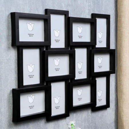Photo frame "Geometry" black in 12 photos 10x15 cm (57x44 cm)-1