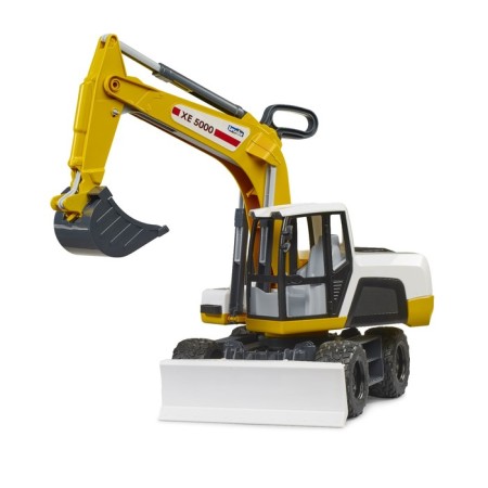 Excavator Bruder, white color with yellow-4
