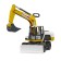 Excavator Bruder, white color with yellow