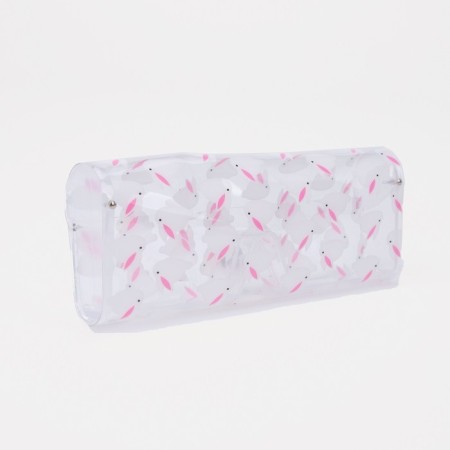 A case for glasses on a button, 15 cm × 3 cm × 6 cm, pink/transparent color-1